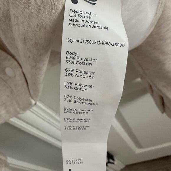 Fabletics NWT Cozy Fleece Cropped Shirt Jacket Size: L Color: Bone Heather - Picture 12 of 12